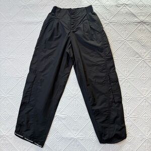 Free People FP Movement Pleated Cargo Parachute Pants Size XS Black